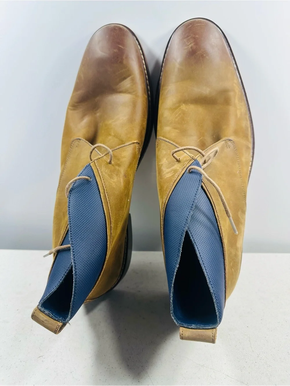 Cole Haan Shoes Men’s 12 M Colton Chukka Brown Leather Blue Boots C11771